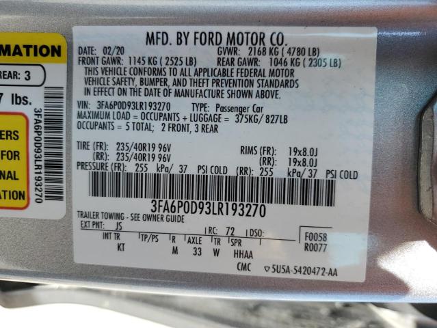 Photo 12 VIN: 3FA6P0D93LR193270 - FORD FUSION TIT 