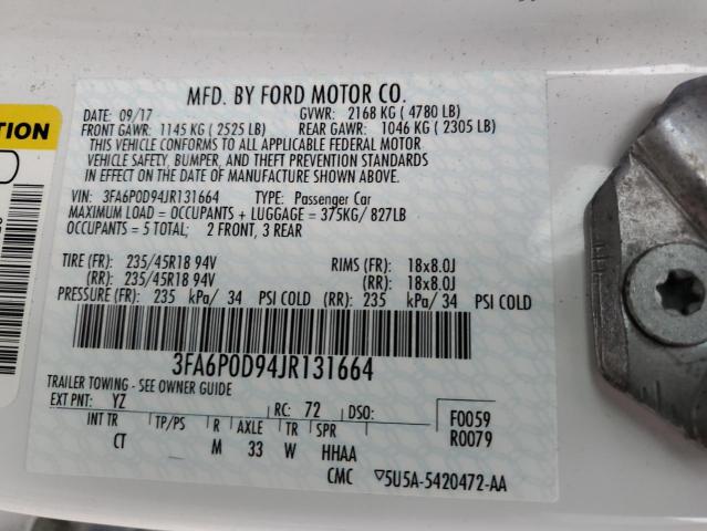 Photo 11 VIN: 3FA6P0D94JR131664 - FORD FUSION TIT 