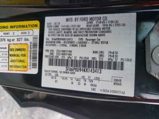 Photo 9 VIN: 3FA6P0D94KR143413 - FORD FUSION TIT 