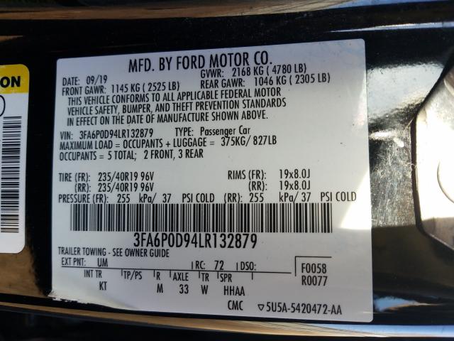 Photo 9 VIN: 3FA6P0D94LR132879 - FORD FUSION TIT 