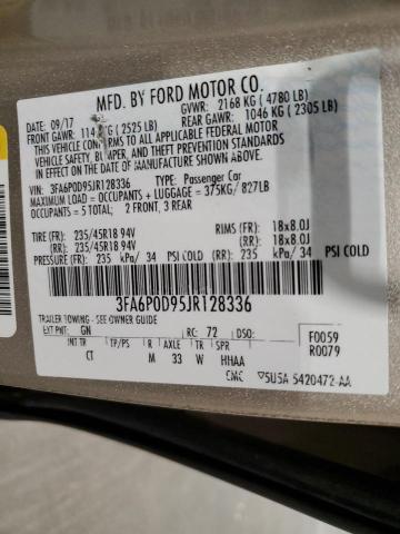 Photo 12 VIN: 3FA6P0D95JR128336 - FORD FUSION TIT 