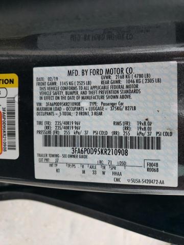 Photo 12 VIN: 3FA6P0D95KR210908 - FORD FUSION TIT 