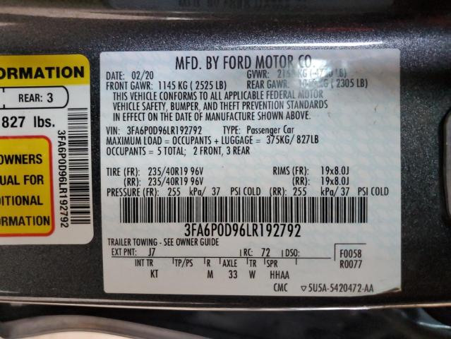 Photo 11 VIN: 3FA6P0D96LR192792 - FORD FUSION 