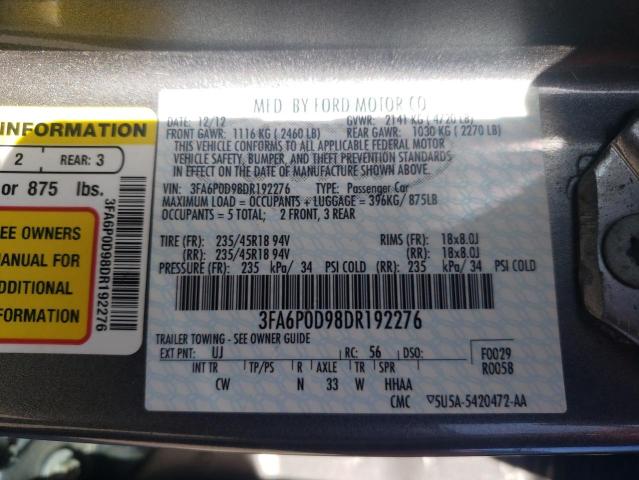 Photo 11 VIN: 3FA6P0D98DR192276 - FORD FUSION TIT 