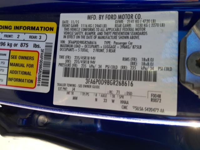 Photo 12 VIN: 3FA6P0D98GR268616 - FORD FUSION TIT 