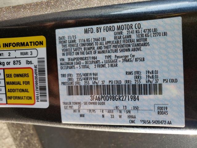 Photo 11 VIN: 3FA6P0D98GR271984 - FORD FUSION TIT 