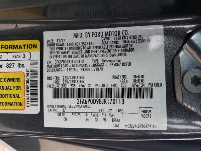 Photo 11 VIN: 3FA6P0D98JR170113 - FORD FUSION TIT 