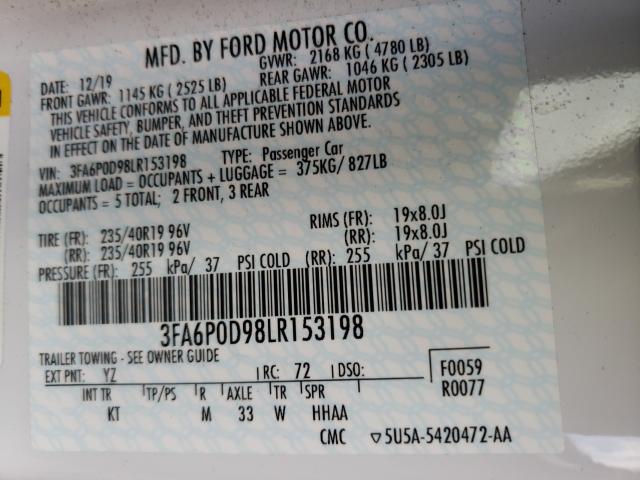 Photo 9 VIN: 3FA6P0D98LR153198 - FORD FUSION TIT 