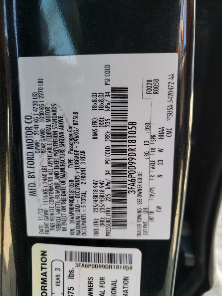 Photo 11 VIN: 3FA6P0D99DR181058 - FORD FUSION 