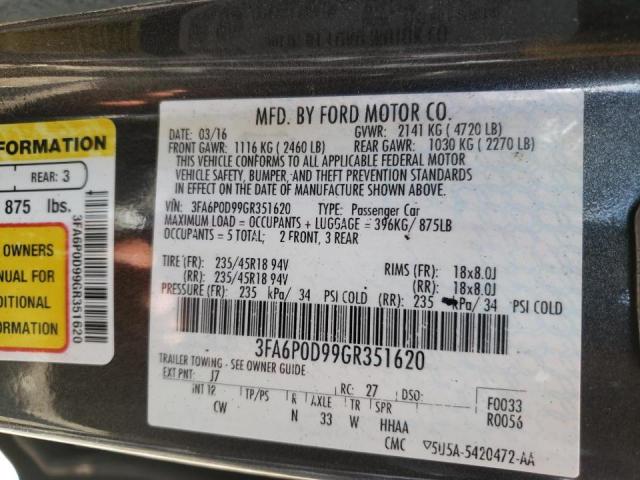 Photo 9 VIN: 3FA6P0D99GR351620 - FORD FUSION TIT 