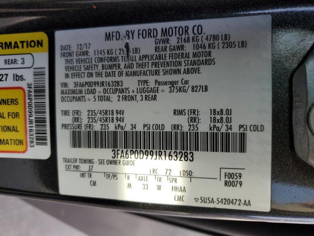 Photo 11 VIN: 3FA6P0D99JR163283 - FORD FUSION TIT 