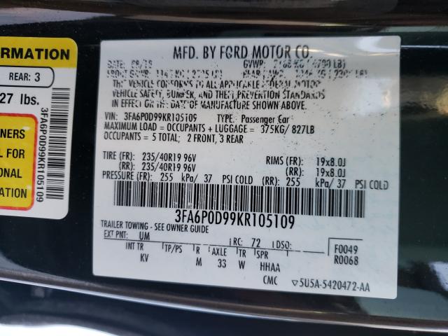 Photo 9 VIN: 3FA6P0D99KR105109 - FORD FUSION TIT 