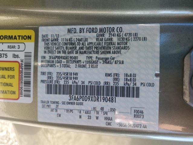 Photo 11 VIN: 3FA6P0D9XDR190481 - FORD FUSION TIT 