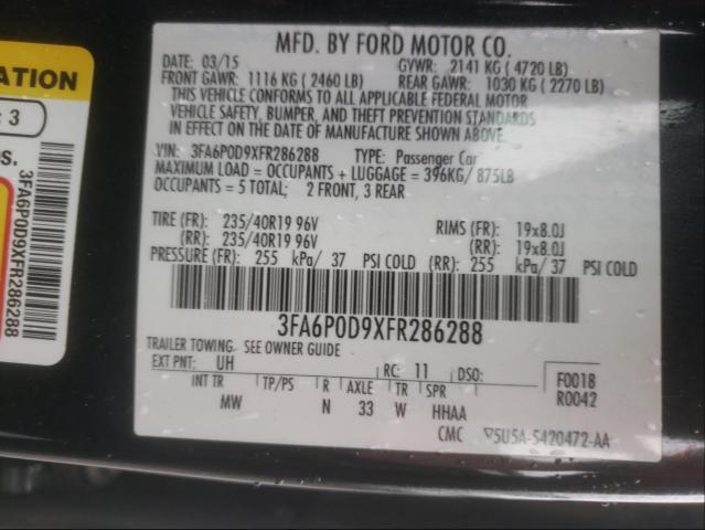 Photo 9 VIN: 3FA6P0D9XFR286288 - FORD FUSION TIT 