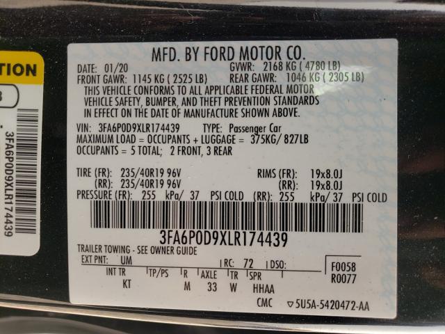 Photo 9 VIN: 3FA6P0D9XLR174439 - FORD FUSION TIT 