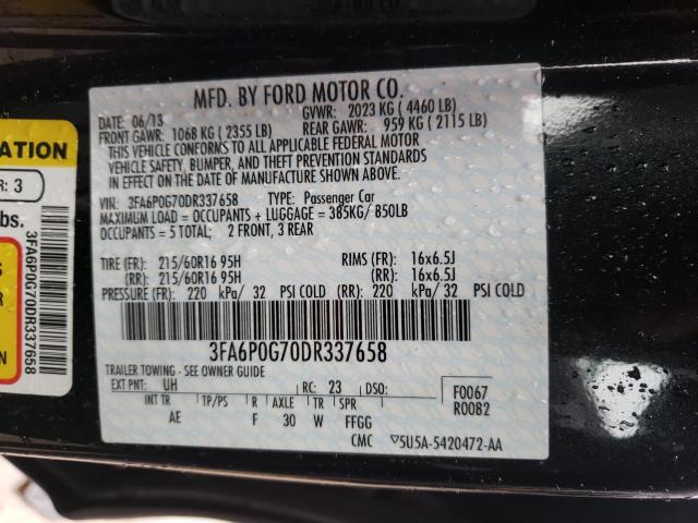 Photo 9 VIN: 3FA6P0G70DR337658 - FORD FUSION 