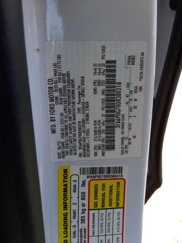 Photo 9 VIN: 3FA6P0G70DR380218 - FORD FUSION S 