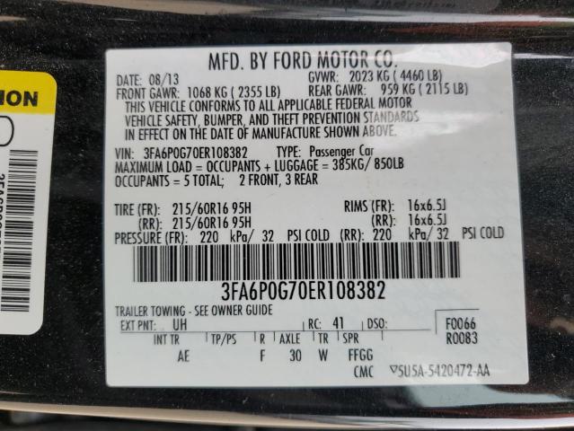 Photo 11 VIN: 3FA6P0G70ER108382 - FORD FUSION 