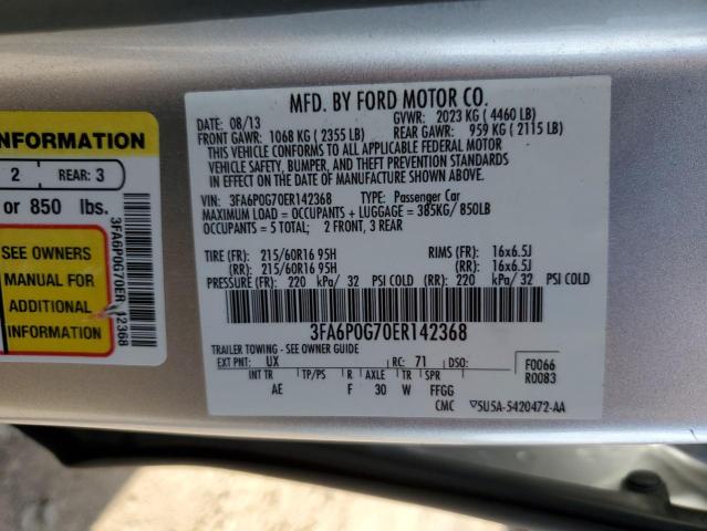 Photo 11 VIN: 3FA6P0G70ER142368 - FORD FUSION 