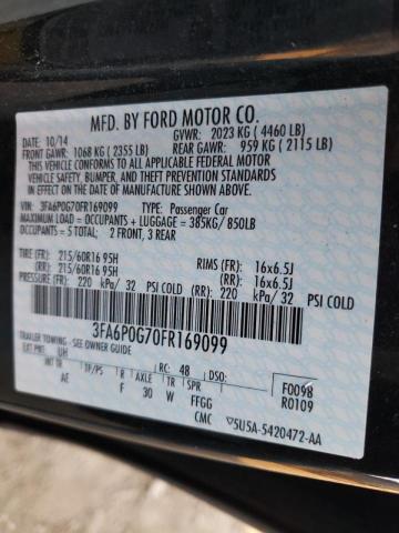 Photo 9 VIN: 3FA6P0G70FR169099 - FORD FUSION S 