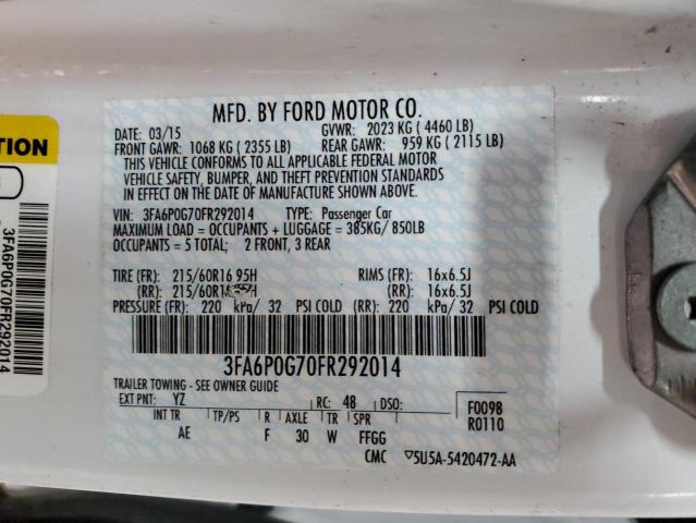 Photo 11 VIN: 3FA6P0G70FR292014 - FORD FUSION S 