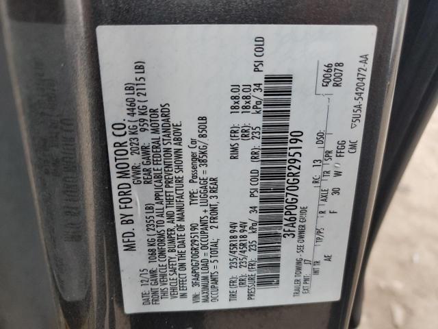 Photo 11 VIN: 3FA6P0G70GR295190 - FORD FUSION 