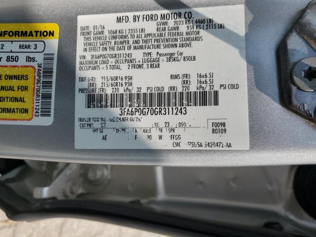 Photo 11 VIN: 3FA6P0G70GR311243 - FORD FUSION S 