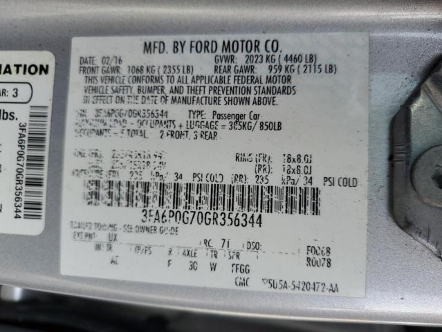 Photo 11 VIN: 3FA6P0G70GR356344 - FORD FUSION S 