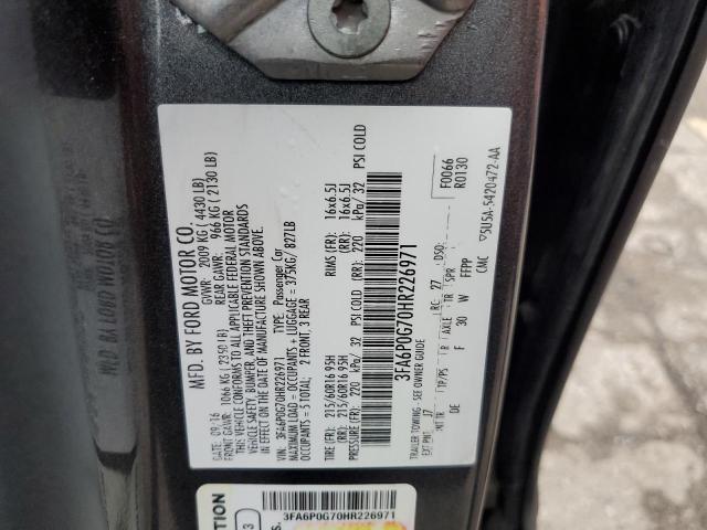 Photo 12 VIN: 3FA6P0G70HR226971 - FORD FUSION S 