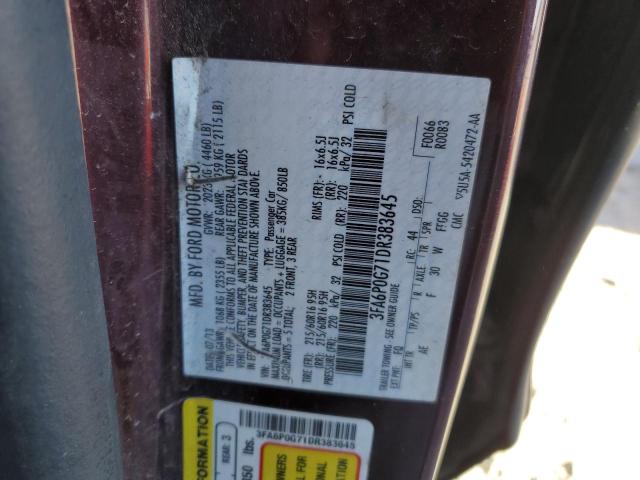 Photo 11 VIN: 3FA6P0G71DR383645 - FORD FUSION S 