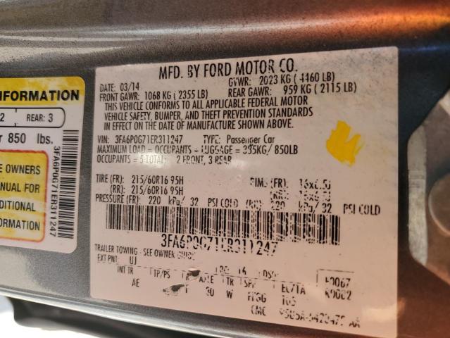 Photo 11 VIN: 3FA6P0G71ER311247 - FORD FUSION 