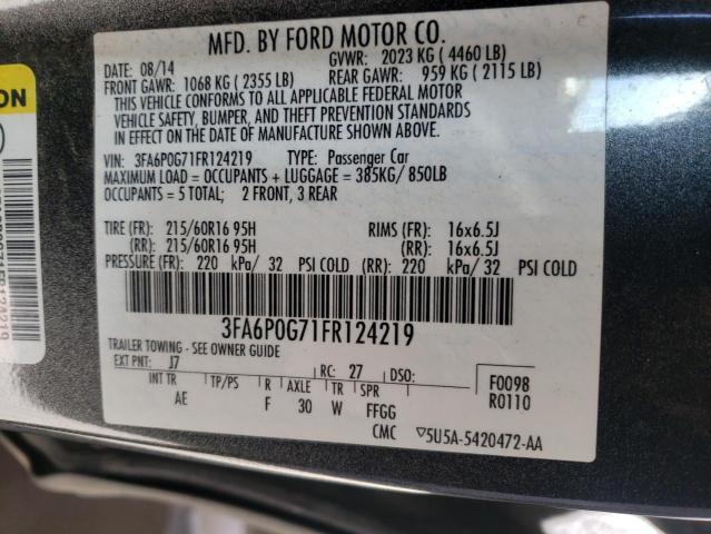 Photo 9 VIN: 3FA6P0G71FR124219 - FORD FUSION S 