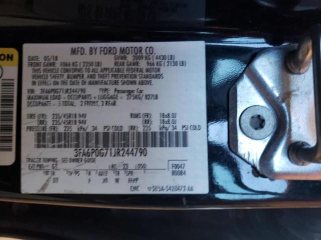 Photo 11 VIN: 3FA6P0G71JR244790 - FORD FUSION S 