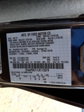 Photo 9 VIN: 3FA6P0G71LR112079 - FORD FUSION S 