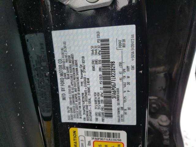 Photo 11 VIN: 3FA6P0G71LR228298 - FORD FUSION S 