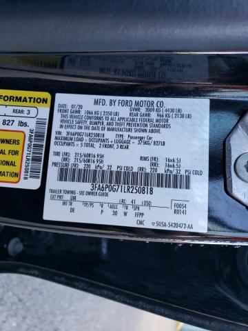 Photo 11 VIN: 3FA6P0G71LR250818 - FORD FUSION S 