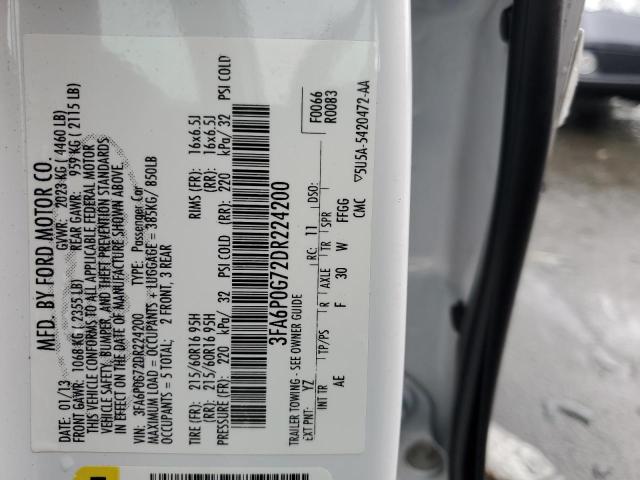 Photo 11 VIN: 3FA6P0G72DR224200 - FORD FUSION S 