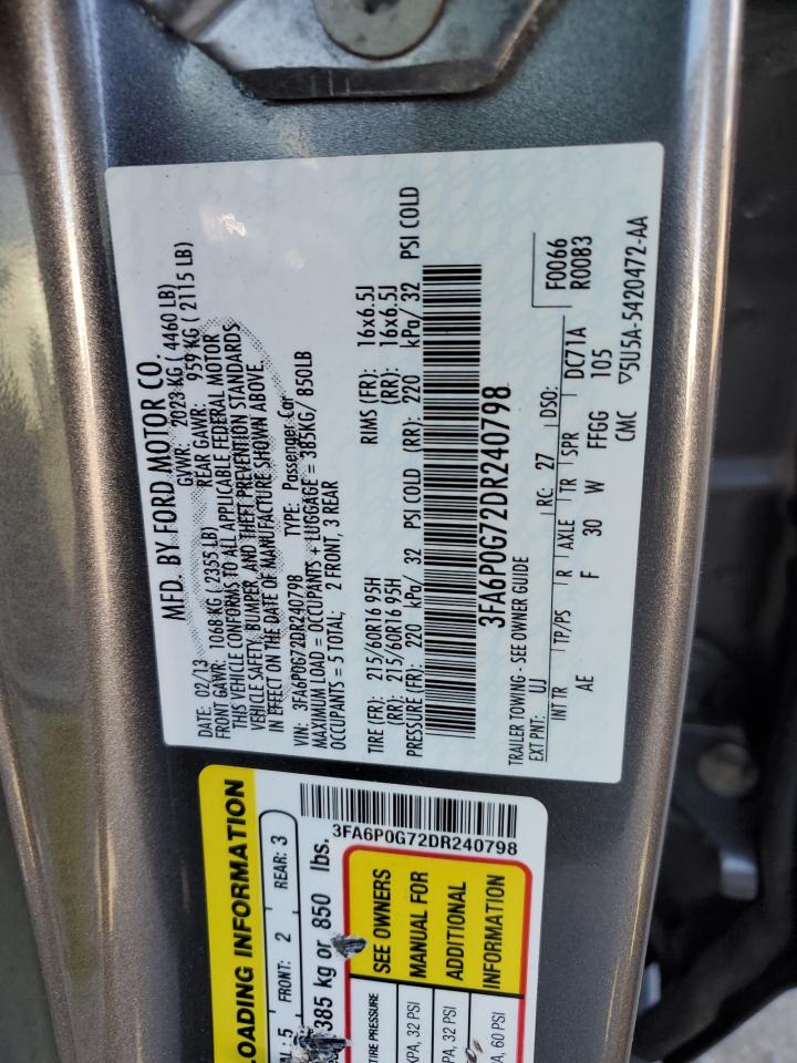 Photo 11 VIN: 3FA6P0G72DR240798 - FORD FUSION 