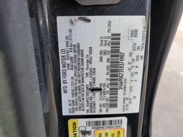 Photo 11 VIN: 3FA6P0G72ER374907 - FORD FUSION 