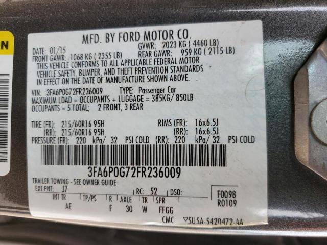 Photo 11 VIN: 3FA6P0G72FR236009 - FORD FUSION S 