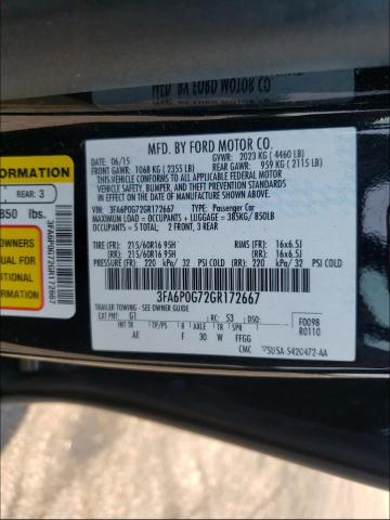 Photo 9 VIN: 3FA6P0G72GR172667 - FORD FUSION S 