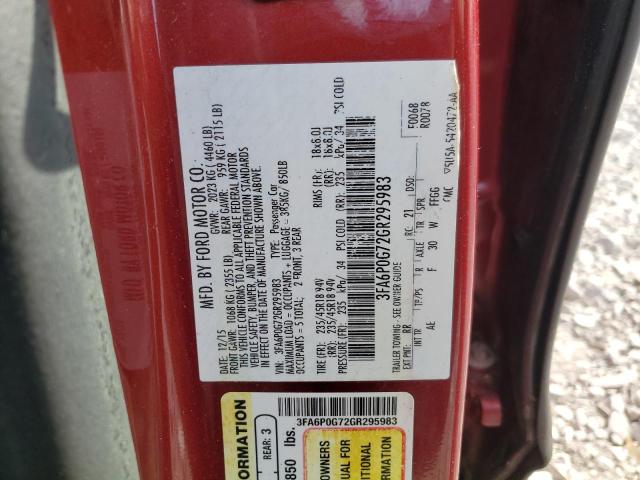 Photo 11 VIN: 3FA6P0G72GR295983 - FORD FUSION S 