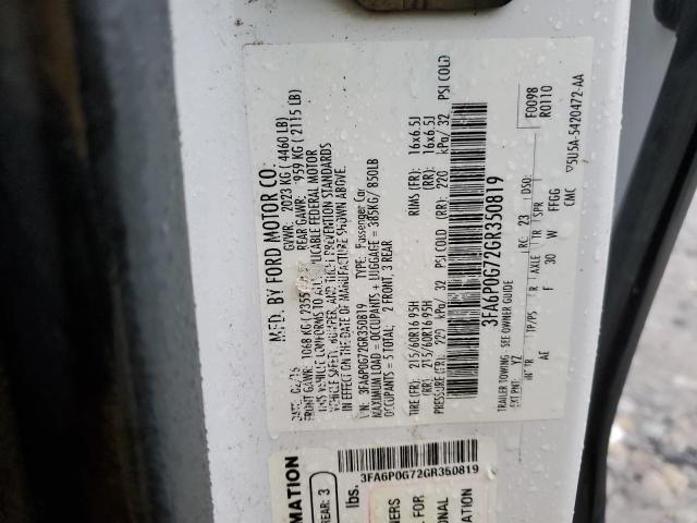 Photo 11 VIN: 3FA6P0G72GR350819 - FORD FUSION S 