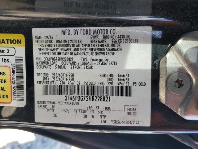 Photo 11 VIN: 3FA6P0G72HR228821 - FORD FUSION S 