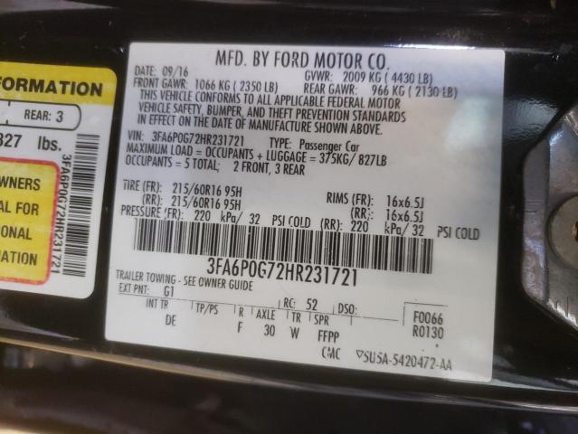 Photo 11 VIN: 3FA6P0G72HR231721 - FORD FUSION 