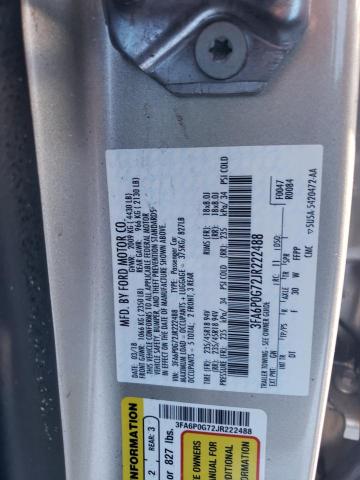 Photo 11 VIN: 3FA6P0G72JR222488 - FORD FUSION S 