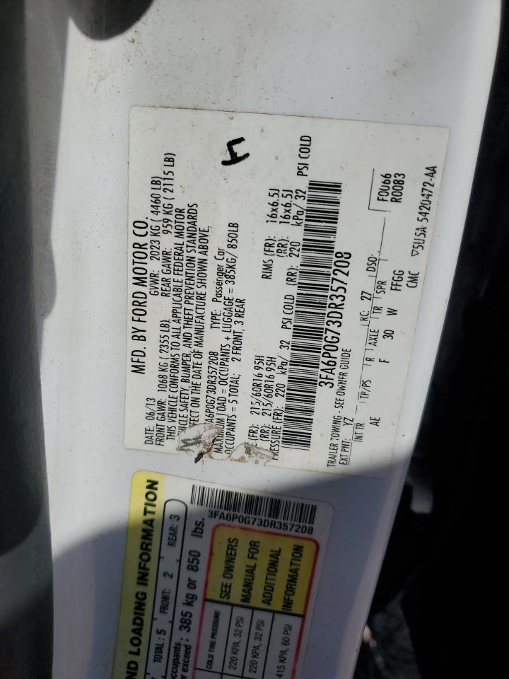 Photo 11 VIN: 3FA6P0G73DR357208 - FORD FUSION 