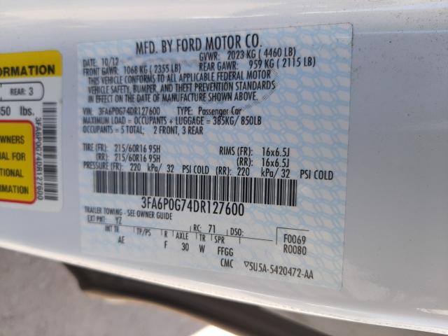 Photo 9 VIN: 3FA6P0G74DR127600 - FORD FUSION S 