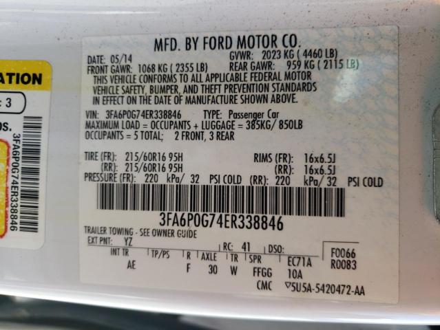 Photo 9 VIN: 3FA6P0G74ER338846 - FORD FUSION S 