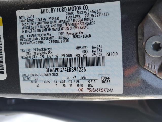 Photo 11 VIN: 3FA6P0G74ER394236 - FORD FUSION S 